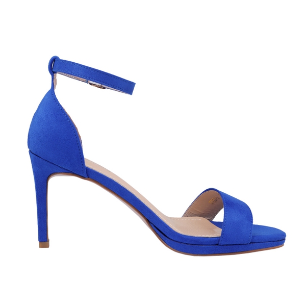 High Heel Pump Sandals - ROYAL BLUE SUEDE - 2